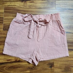 Shein Dusty Rose Linen Shorts Size Small